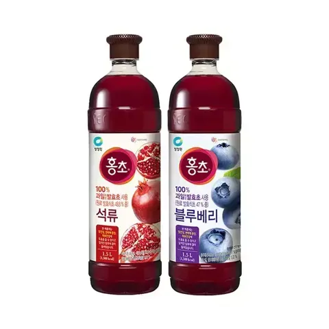 청정원 홍초 석류(기능성) 1.5L, 1개 + 블루베리(기능성) 1.5L, 1개