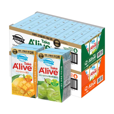 하루특가) 덴마크 테이크얼라이브 머스캣청포도+망고, 120ml, 48개