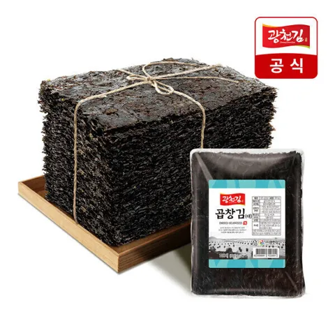 광천김 프리미엄 무조미 곱창김 특상(대) 370g 100매