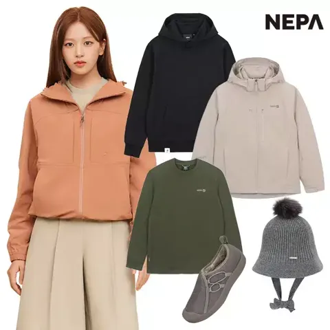 네파 FW 웨어&잡화 바람막이/트레킹화/패딩 베스트 컬렉션