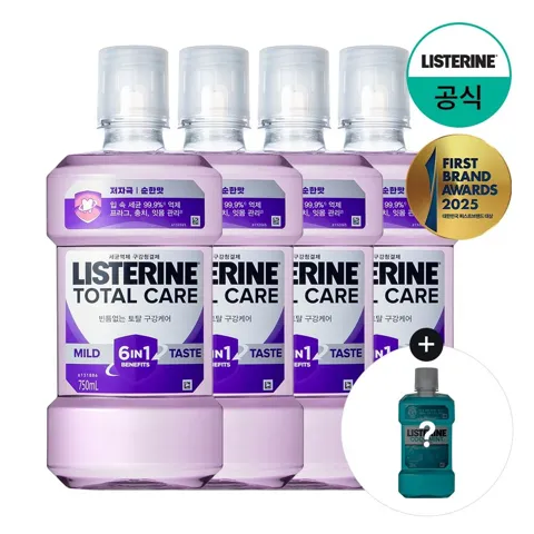 리스테린 토탈케어 750ml 4개입 특가 +(증)쿨민트500ml