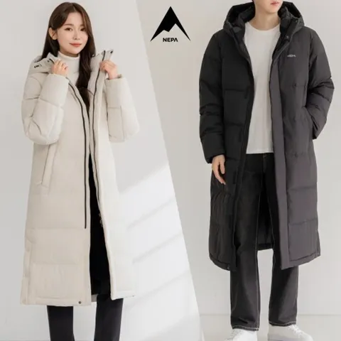 (대전신세계)(최초가 339000원)공용 에센셜 헤비 덕 롱다운 벤치파카
