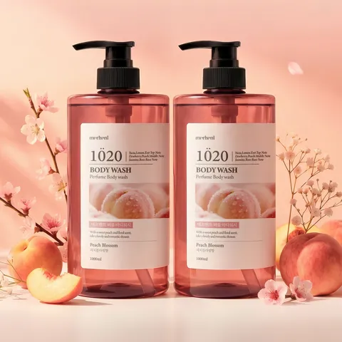 하루특가) 메르헨트 퍼퓸 대용량 바디워시, 피치블라썸, 1L, 2개