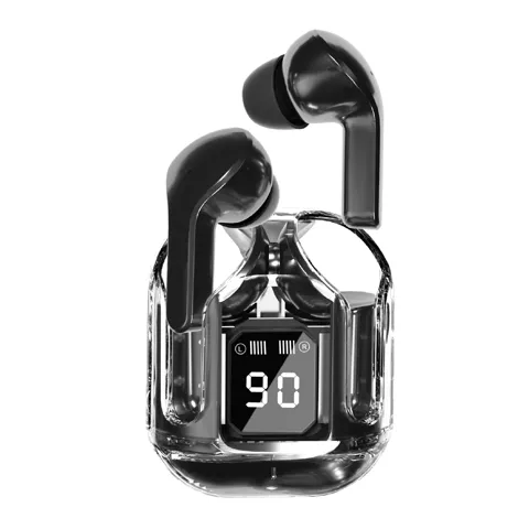 하루특가) 투명 무선 이어폰 BT-W500, 블랙, 1개