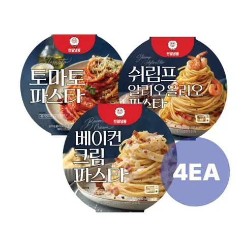 천일식품 파스타 4팩 골라담기 (알리오올리오/베이컨크림/토마토)
