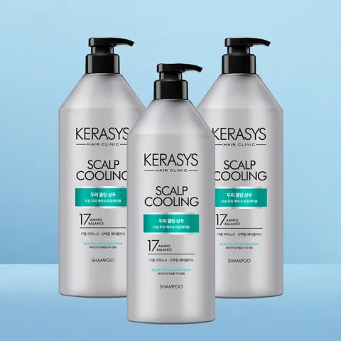 하루특가) 케라시스 두피 쿨링 단백질 샴푸, 지성 비듬, 980ml, 3개