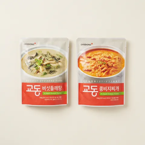 하루특가) 교동 버섯들깨탕, 500g, 4개 + 콩비지찌개, 500g, 4개