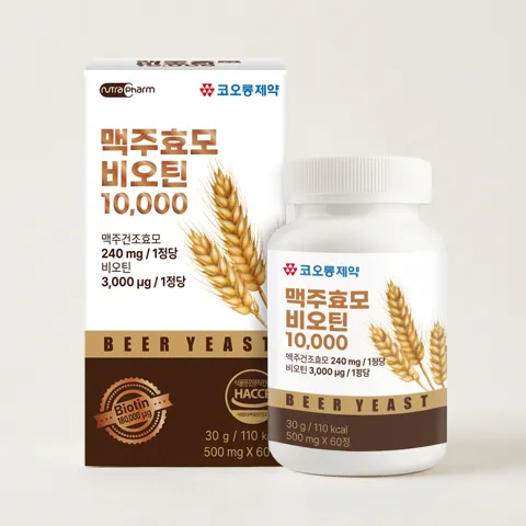 하루특가) 코오롱제약 맥주효모 비오틴 10000, 500mg, 60정, 6박스