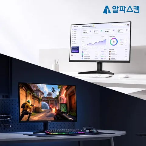 알파스캔 AOC 27B36XE 게이밍 144Hz IPS 시력보호 무결점 컴퓨터 모니터