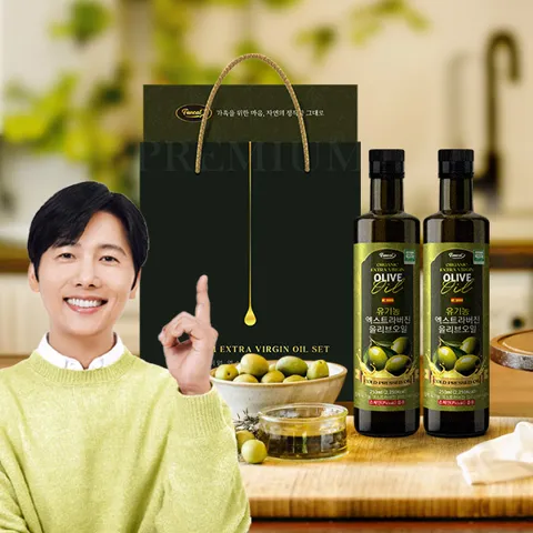 하루특가) 퍼니트 유기농 엑스트라버진 올리브오일 선물세트, 250ml, 2병, 1세트