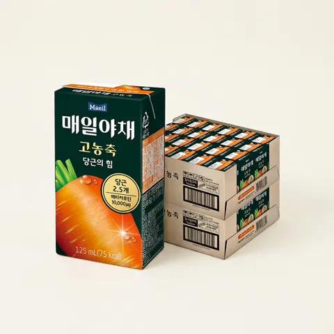 하루특가) 매일야채 고농축 당근의 힘, 125ml, 48개