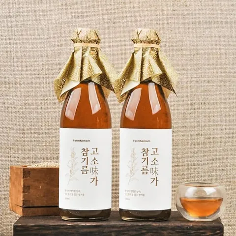 (현대홈쇼핑)고소미가 저온압착 참기름 350ml+350ml (총 2병) 통참깨 100%