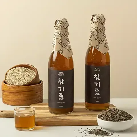 백년본가 꼬소한 방앗간 저온압착 참기름 350ml 2병