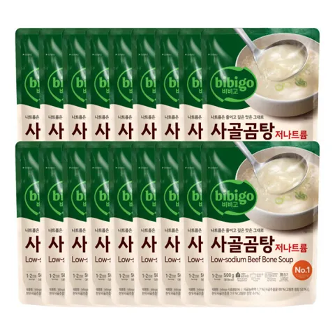 (플래시딜)비비고 저나트륨 사골곰탕 500G 18개