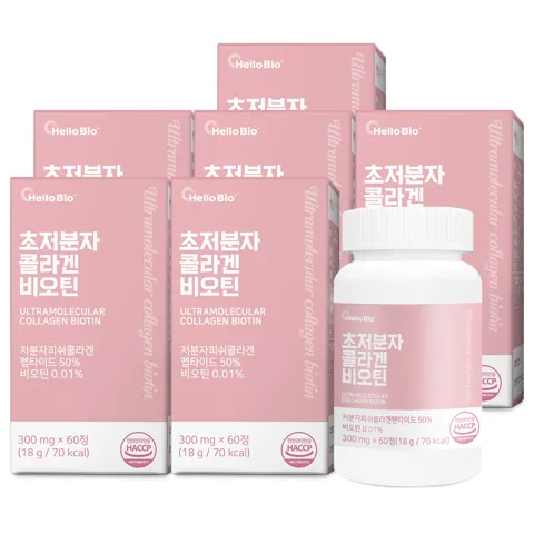 선착순특가) 초저분자 콜라겐 비오틴, 300mg, 60정, 6개