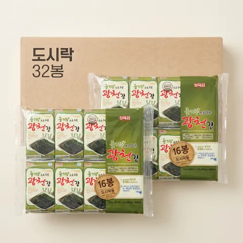 선착순특가) 삼육김 들기름으로 구운 광천김 도시락김, 4g, 64봉