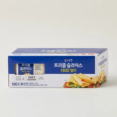 선착순특가) 동원 소와나무 트리플 슬라이스 치즈, 18g, 100개입, 1개