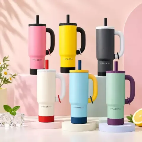프라데라 퀜처 텀블러 1.2L + 키링 + 논슬립패드
