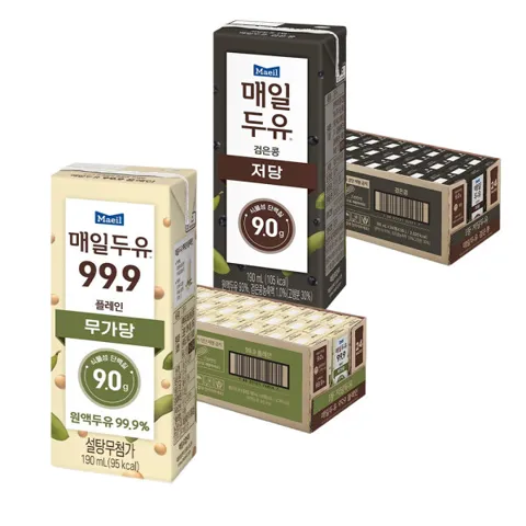 매일두유 99.9 190ml 24팩 + 검은콩 190ml 24팩