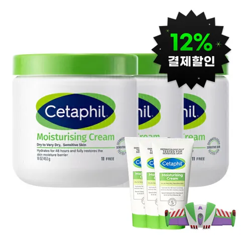 세타필 모이스춰라이징 크림 453g 3개 + 미니어쳐 크림 50g 3개 + 토이스토리 버즈 스파츌라