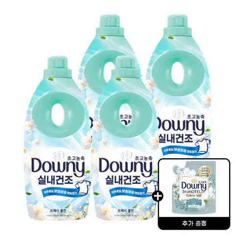 다우니 실내건조 섬유유연제 프레시 클린 1L 4개 +다우니 200ml