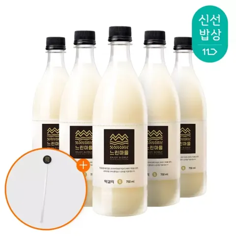배상면주가 무아스파탐 느린마을 막걸리 750ml x 5입