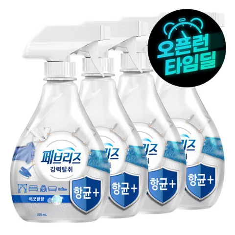 페브리즈 항균플러스 깨끗한향 370ml 4개