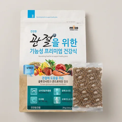 선착순특가) 미소 강아지 기능성 사료, 뼈/관절강화, 2kg, 1개