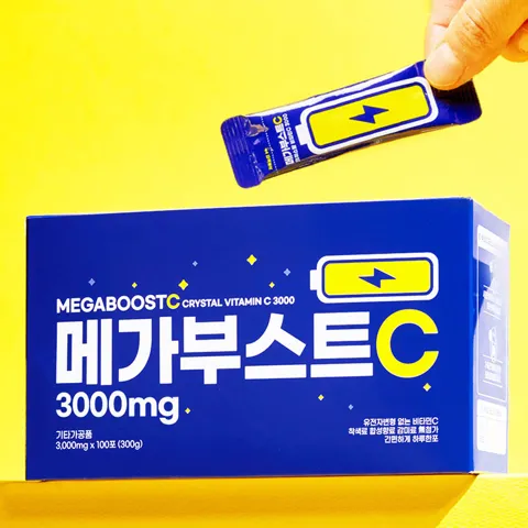 선착순특가) 메가부스트C 크리스탈 비타민C 3000, 3g, 100포, 1박스