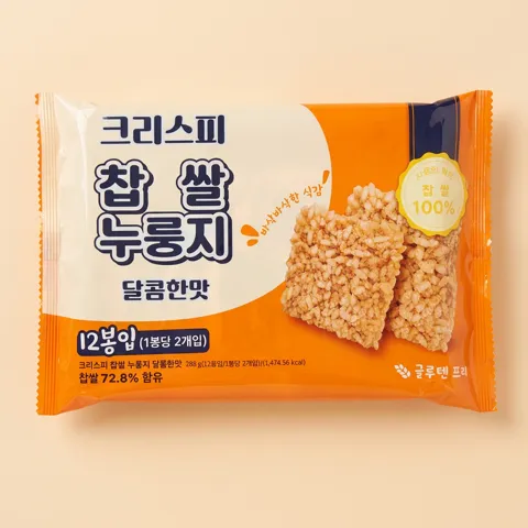 선착순특가) 크리스피 찹쌀 누룽지 달콤한맛, 288g, 4개
