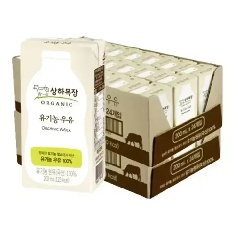 상하목장 유기농 우유 200ml 48개