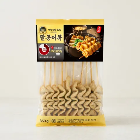 PICK) 팔공어묵 프리미엄 꼬치어묵 가쓰오소스 세트, 350g, 10개입, 4팩