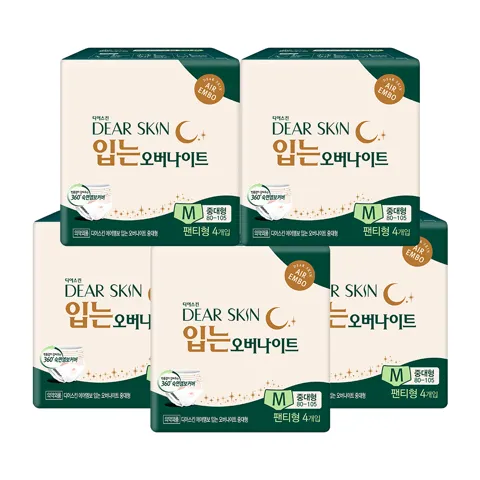 선착순특가) 디어스킨 입는 오버나이트, 중대형, 4매입, 5팩