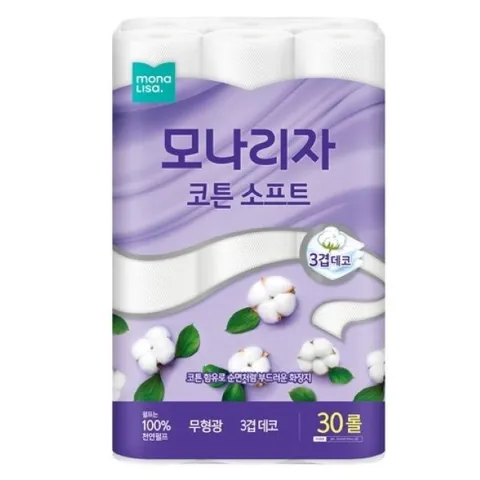모나리자 코튼 3겹 고급롤화장지 30롤2개