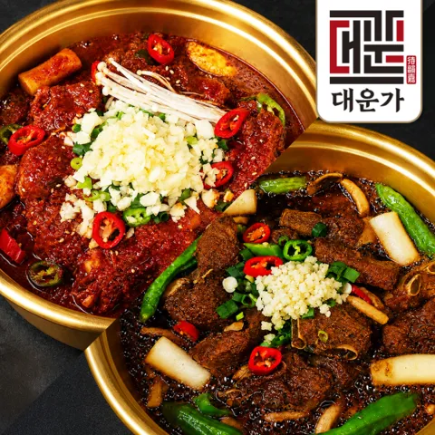동인동 돼지갈비찜 1KG+1KG 대구명물 매운찜갈비 간장찜갈비 맛 2종(총 2kg) 돼지갈비 100%