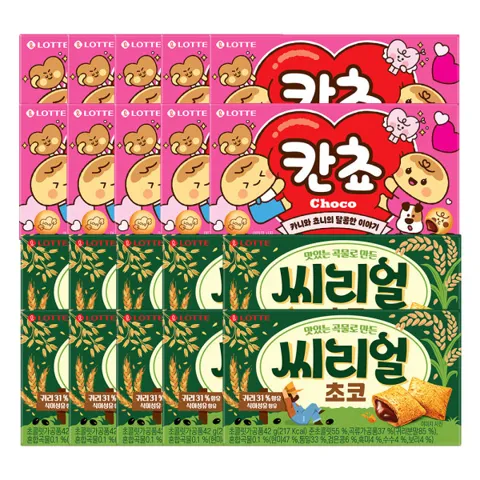 씨리얼 초코 42g 10개 + 칸쵸 54g 10개