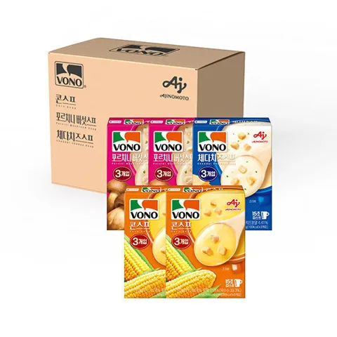 농심 보노스프 트리오팩 285g (콘스프 2개 + 포르치니 2개 + 체다치즈 1개 / 총15입)