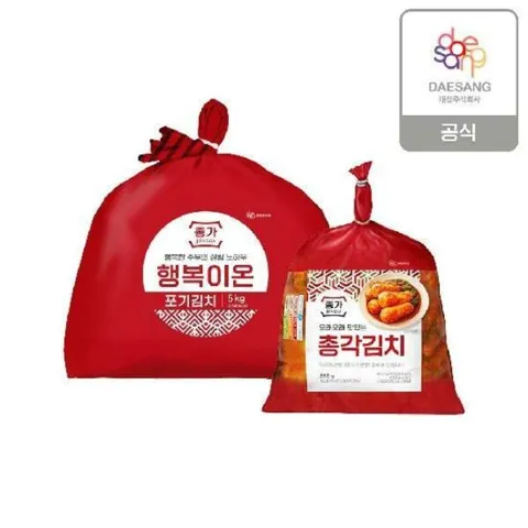 데이맘테이블 종가 행복이온 포기김치5kg+총각김치850g