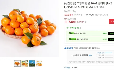 고당도 감귤 10KG 중대과 (L~2L)