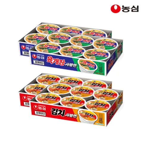 육개장사발면 12개 + 김치사발면 12개
