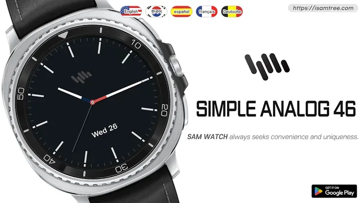[WearOS] SamWatch Simple Analog 46 일시 무료